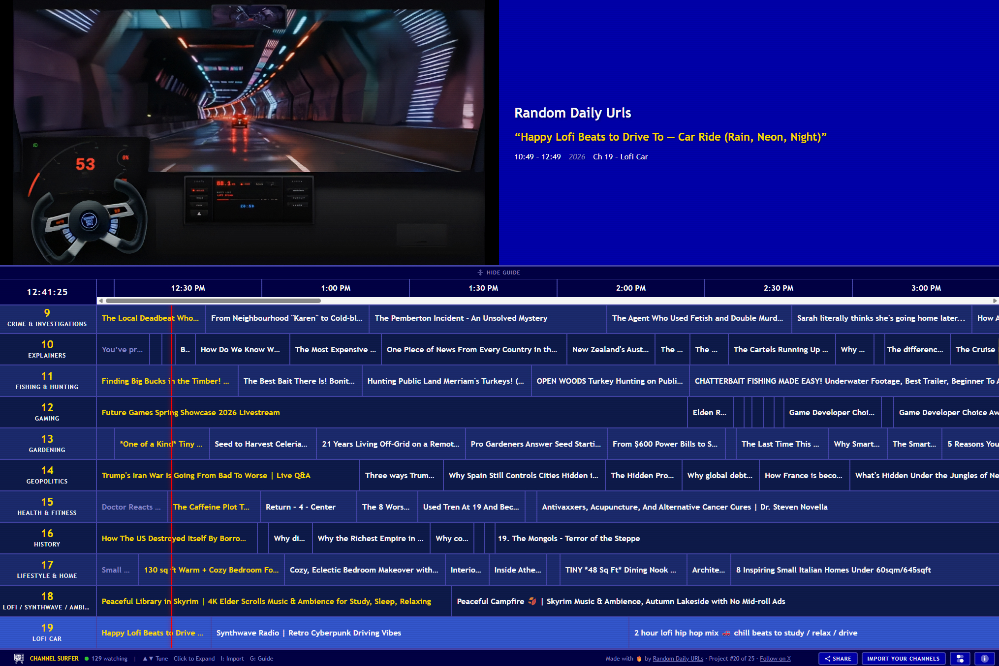 Someone turned YouTube into a retro TV guide – relive channel-surfing nostalgia