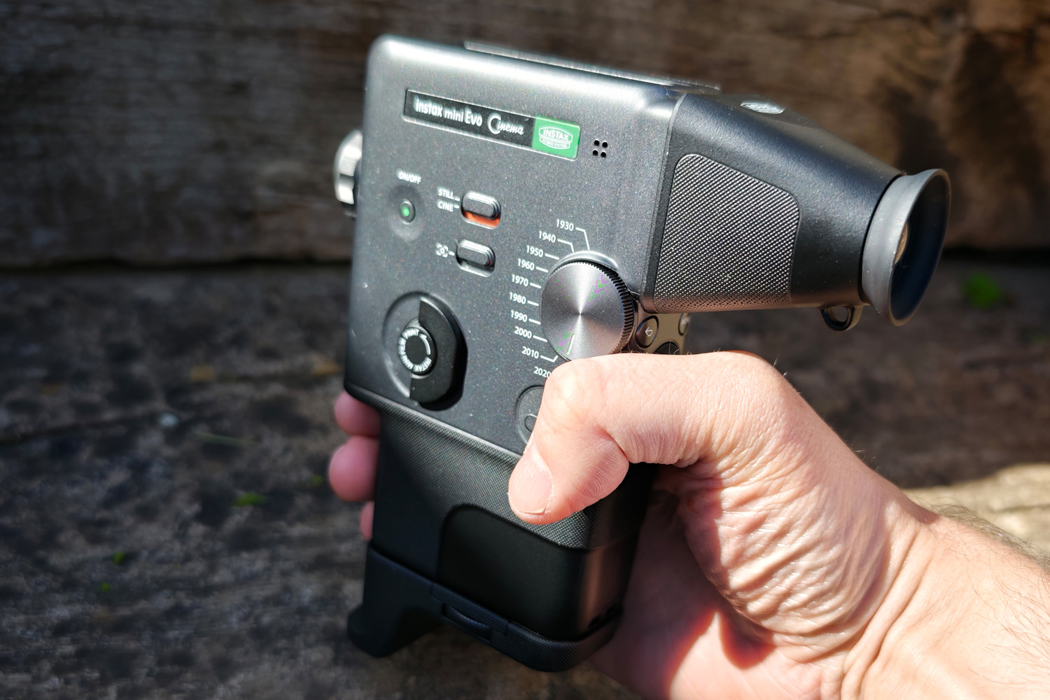 Fujifilm Instax Mini Evo Cinema review in hand