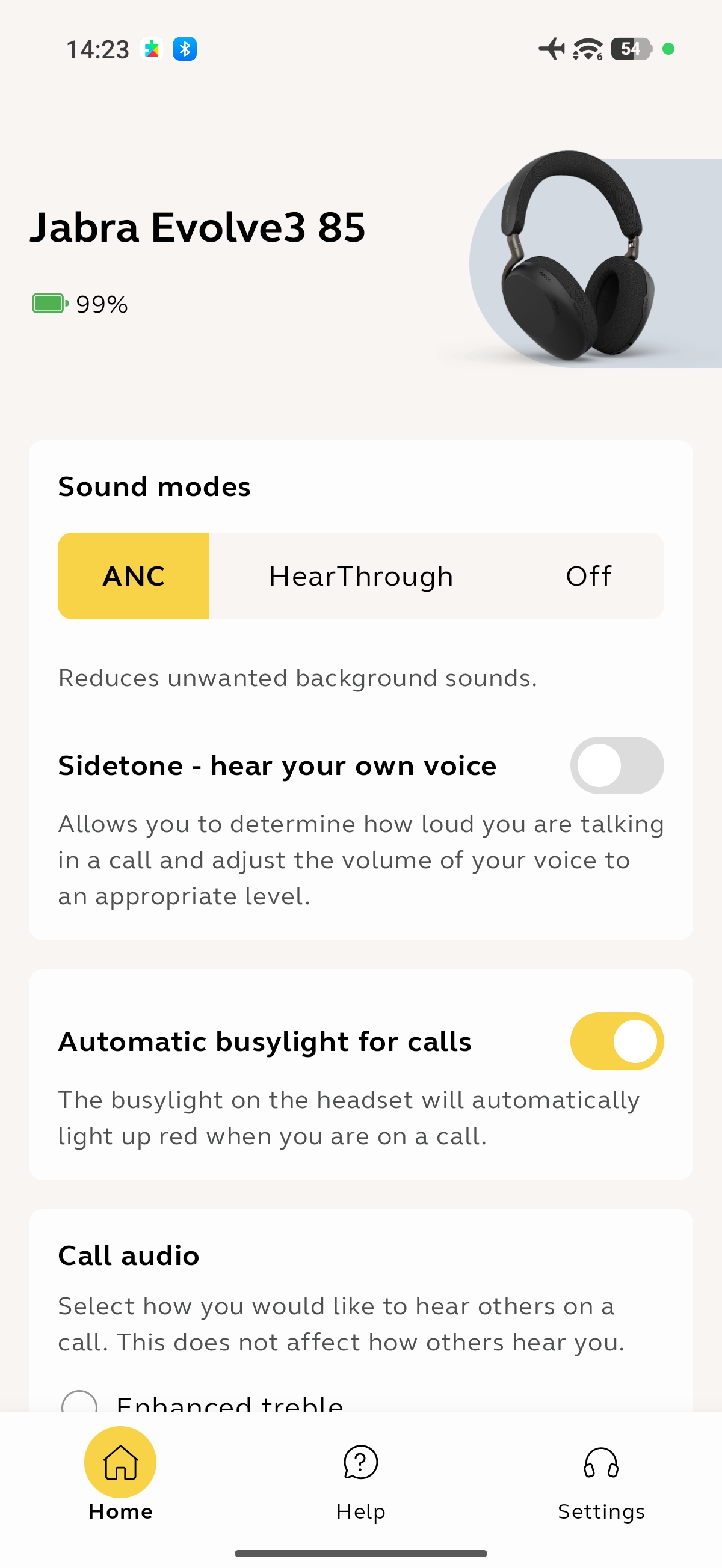 Jabra Evolv3 85 review app home