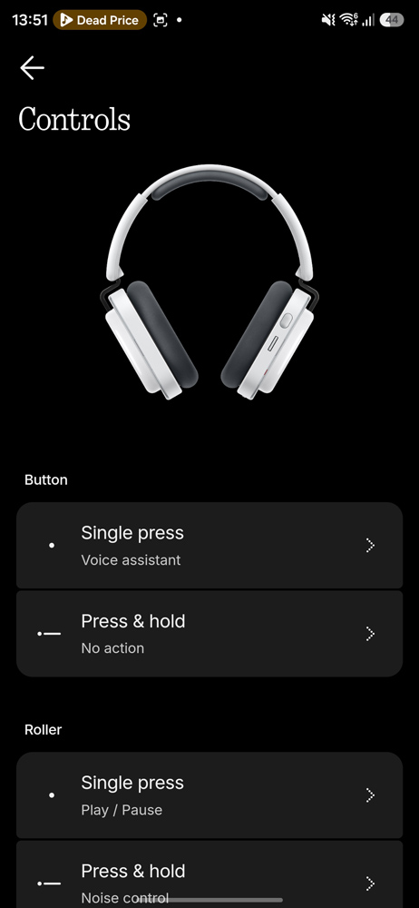 Nothing Headphones A review app controls