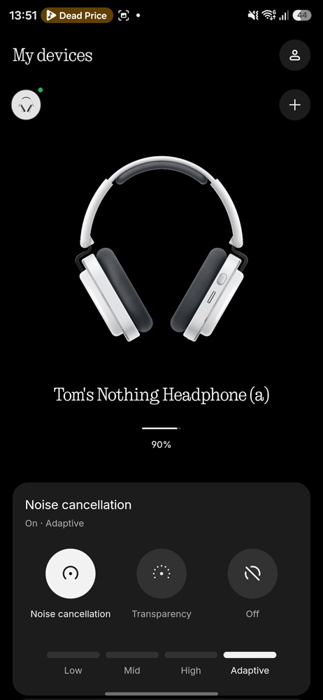 Nothing Headphones A review app home