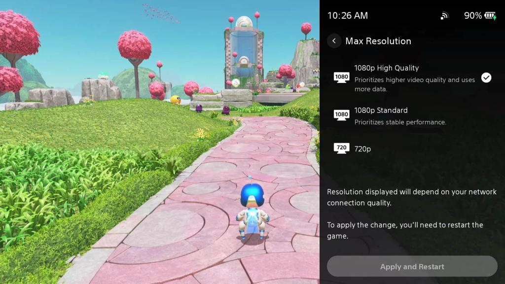 Max Resolution mode PlayStation Portal