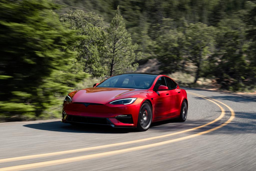 Tesla Model S on road