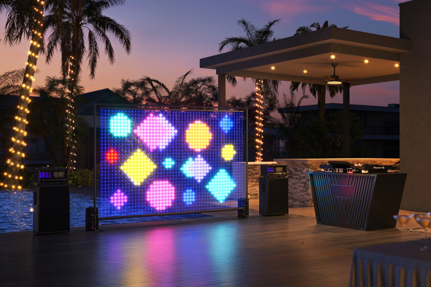 Govee Lightwall hot stuff palm trees