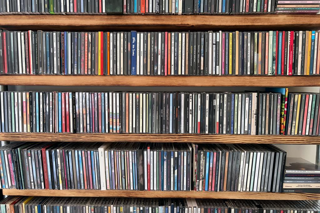 Shelves of CDs