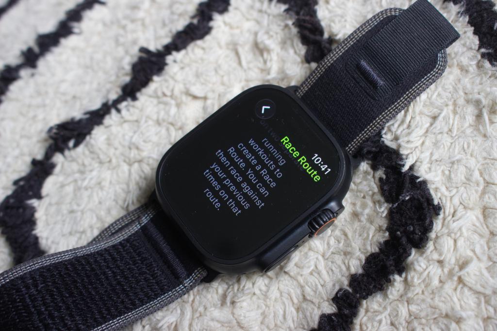 Race routes on Apple Watch Ultra