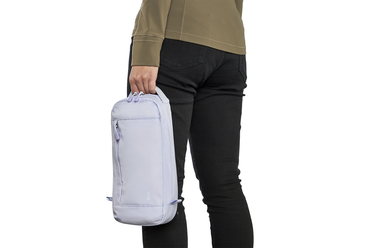 Belkin Switch 2 charging bag in hand
