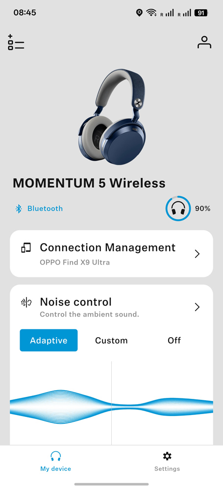 Sennheiser Momentum 5 Wireless review app home