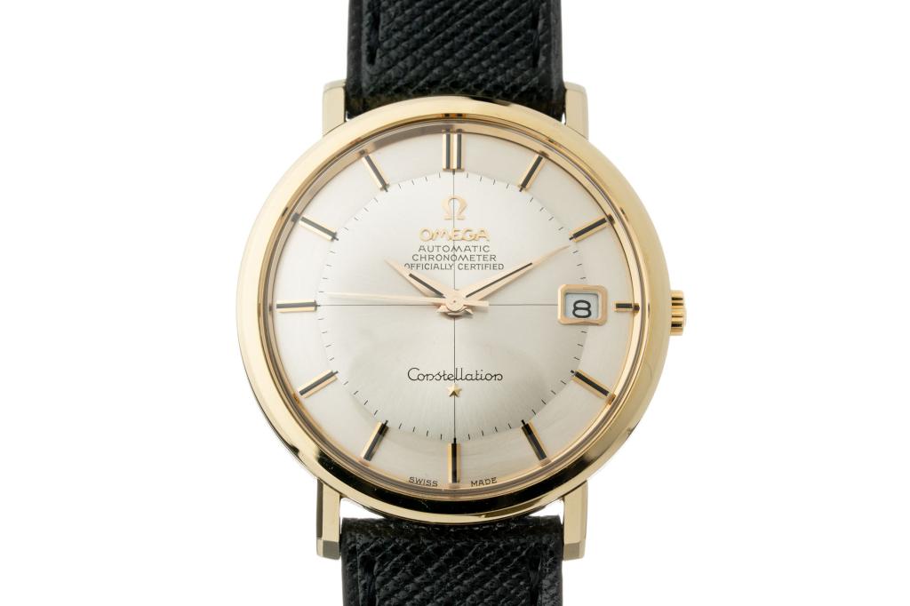 Omega Constellation Pie-Pan on white background