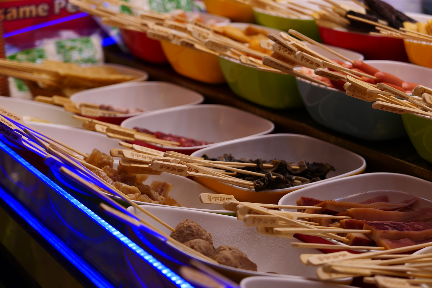 Panasonic Lumix L10 camera samples food on sticks