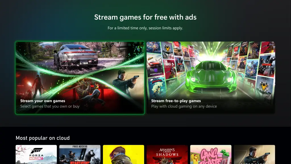 Xbox free game streaming