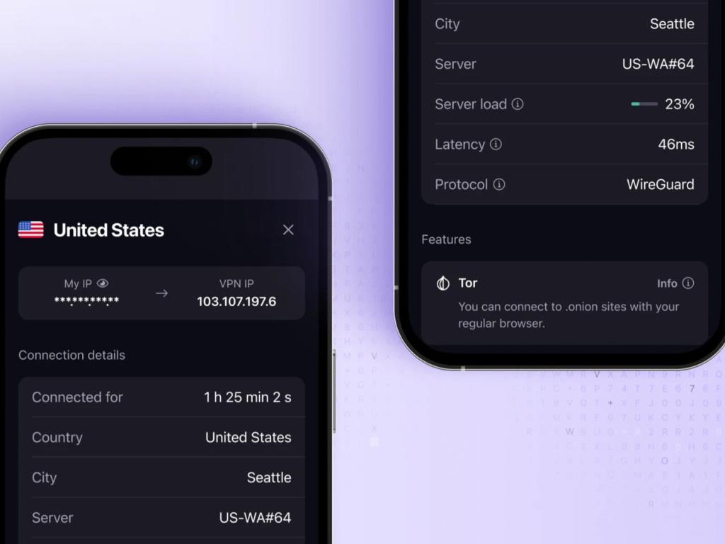 ProtonVPN mobile app showing connection in the USA