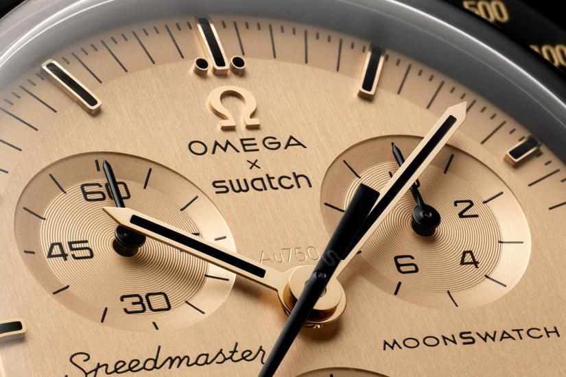 New Swatch x Omega MoonSwatch Mission to the Moon 1969 limited edition features an 18k gold dial and a new digital queue system
