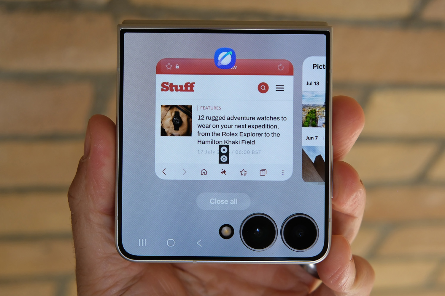 Samsung Galaxy Z Flip8 hands-on recents outer