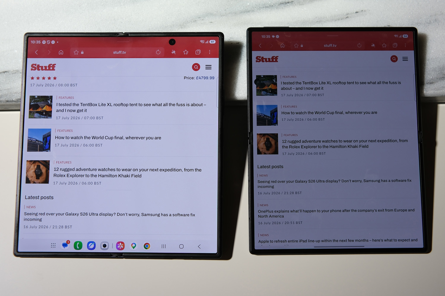 Samsung Galaxy Z Fold8 with Fold8 Ultra Stuff website