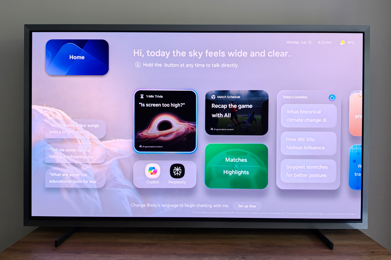 Samsung S99H OLED TV review AI