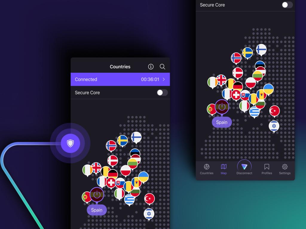 The ProtonVPN mobile app